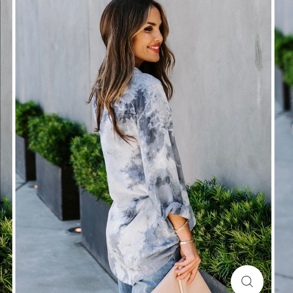 Tie Dye Button Down Tunic - Picture 3 of 8